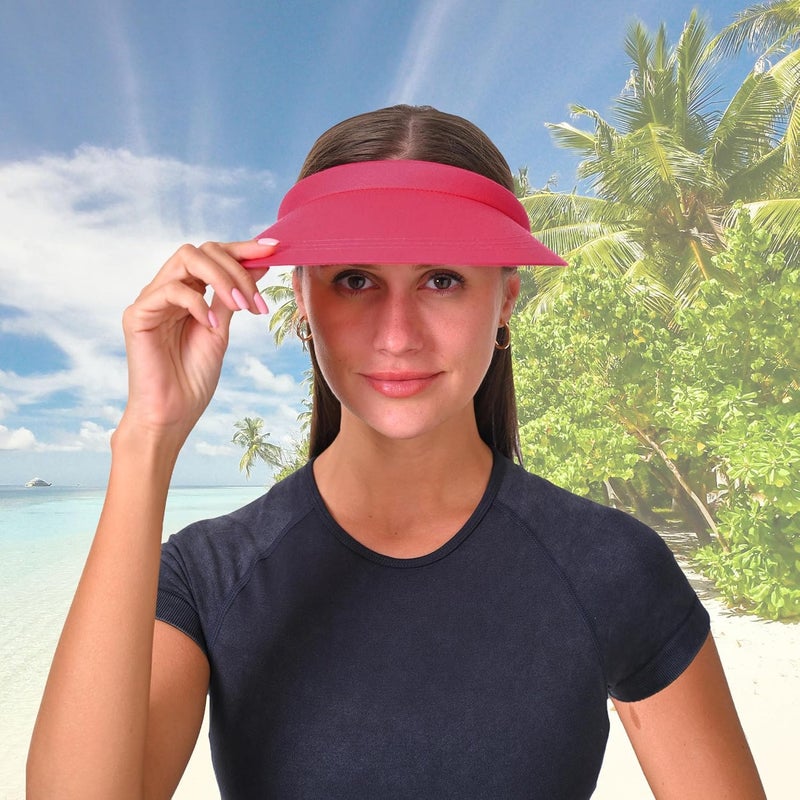 Beevarn Store 2 Pack Sun Visors Women Wide Brim Clip on Summer Hats Adjustable UV Protection - Image 2